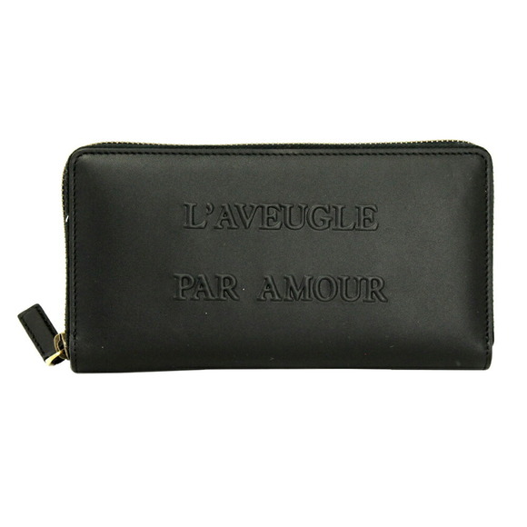 Gucci Long Black Wallet Leather Amour LAveugle Par - Picture 1 of 3
